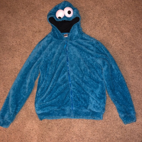 fuzzy cookie monster hoodie